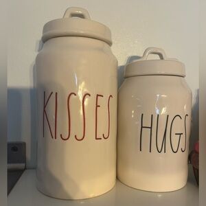 Rae Dunn kisses & hugs valentines canister set